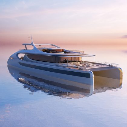 Zaha Hadid Architects presenta Catamarán onírico para Rossinavi