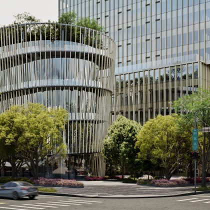 La escultural torre de oficinas Jung Heng Palace aporta nuevas cualidades al carácter urbano de Taichung.